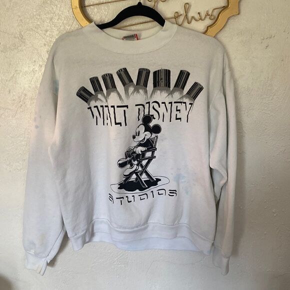 Walt Disney Studios Mickey Mouse Sweatshirt Size L See pics for flaws - Picture 1 of 7